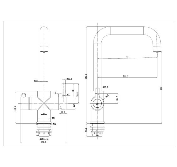 Reginox - Tribezi 3 in 1 Hot Water Tap - Matt Black