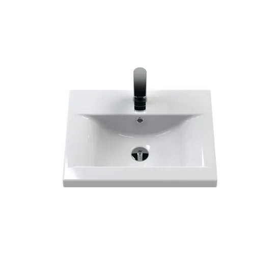 Hudson Reed - Urban 500mm 2 Door 1 Drawer Floor Standing Vanity Unit With Mid-Edge Basin - Satin Green