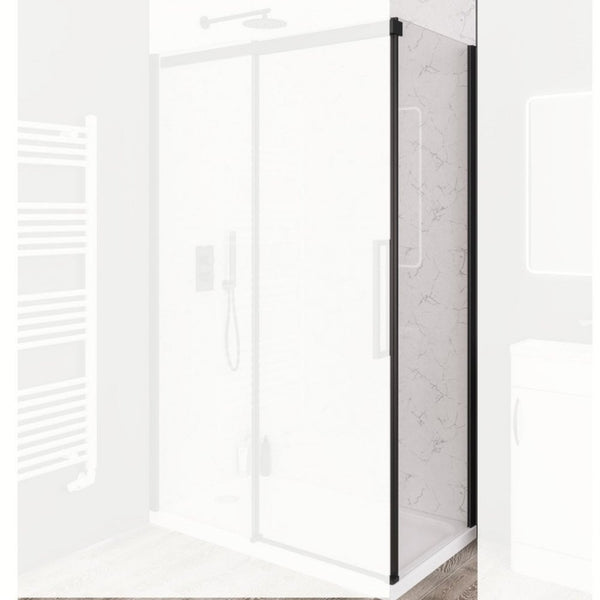 Eastbrook Corniche 2000 8mm Glass Easy Clean Side Panel, 2000mm x 760mm - Chrome