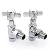 Plumbers Choice Westminster Crosshead Rad Valves Angled Chrome (pair)