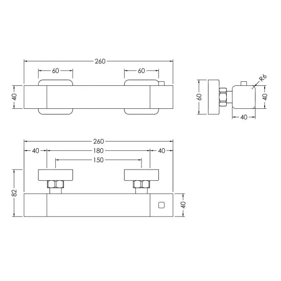 Nuie Windon Thermostatic Bar Valve