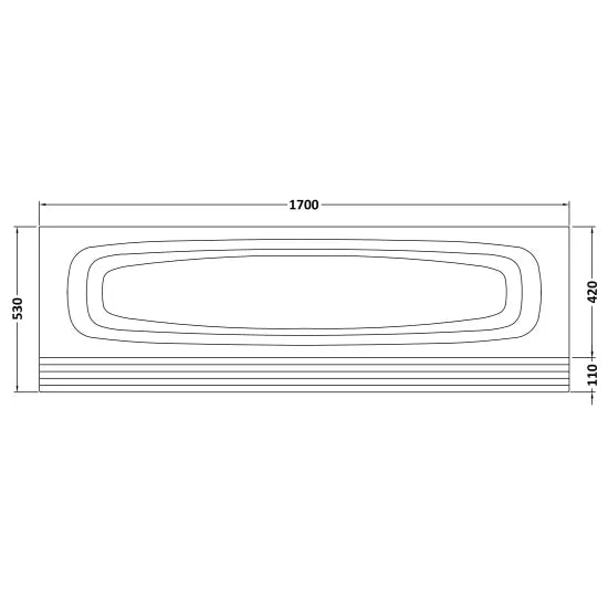 AquaDart Oval Bath Panel Front 1700mm - White