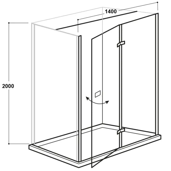 Aquadart Venturi 8+ Minimalist Hinged Door 1400 R/H