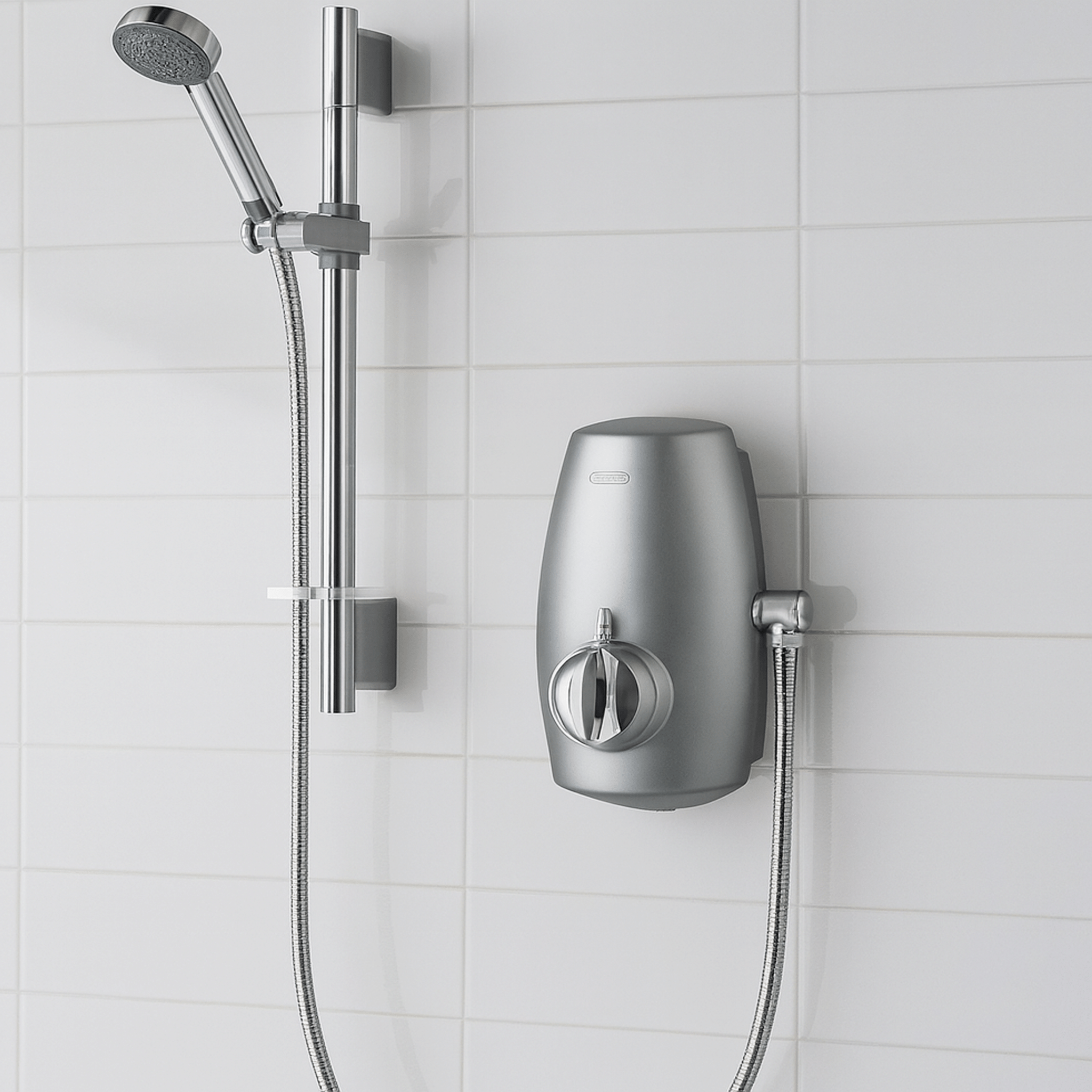 Aqualisa Aquastream Power Shower with Adjustable Head - Satin Chrome