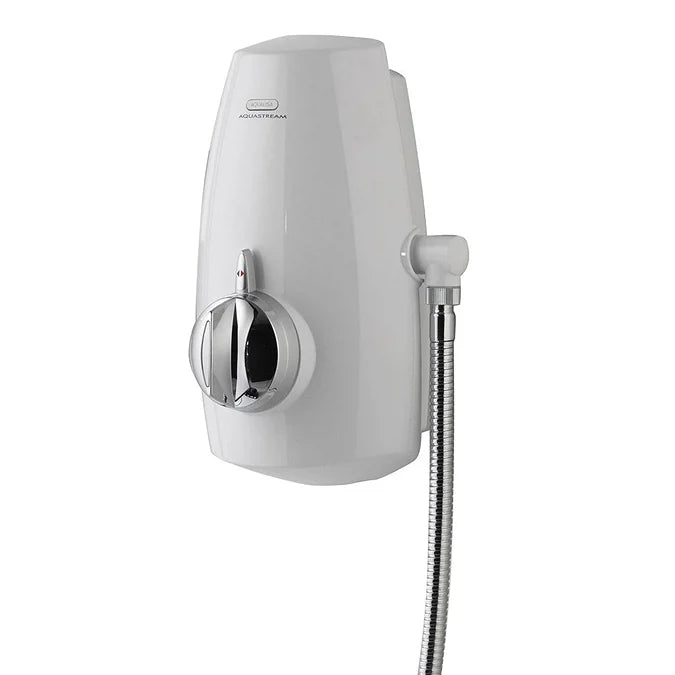 Aqualisa Aquastream Power Shower with Adjustable Head - White/Chrome