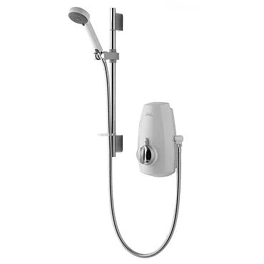 Aqualisa Aquastream Power Shower with Adjustable Head - White/Chrome