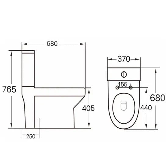 Arley 1pc Integrated Toilet & Basin Comes With Tap