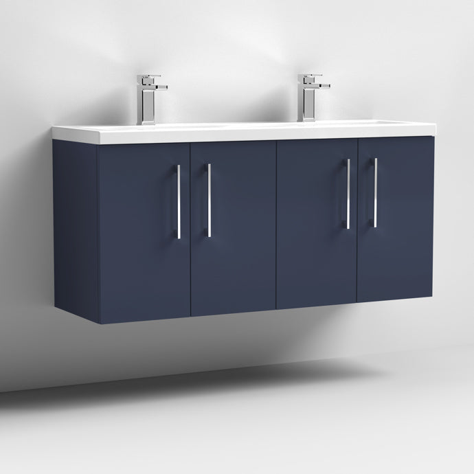 Nuie - 1200mm Wall Hung 4-Door Vanity & Double Basin