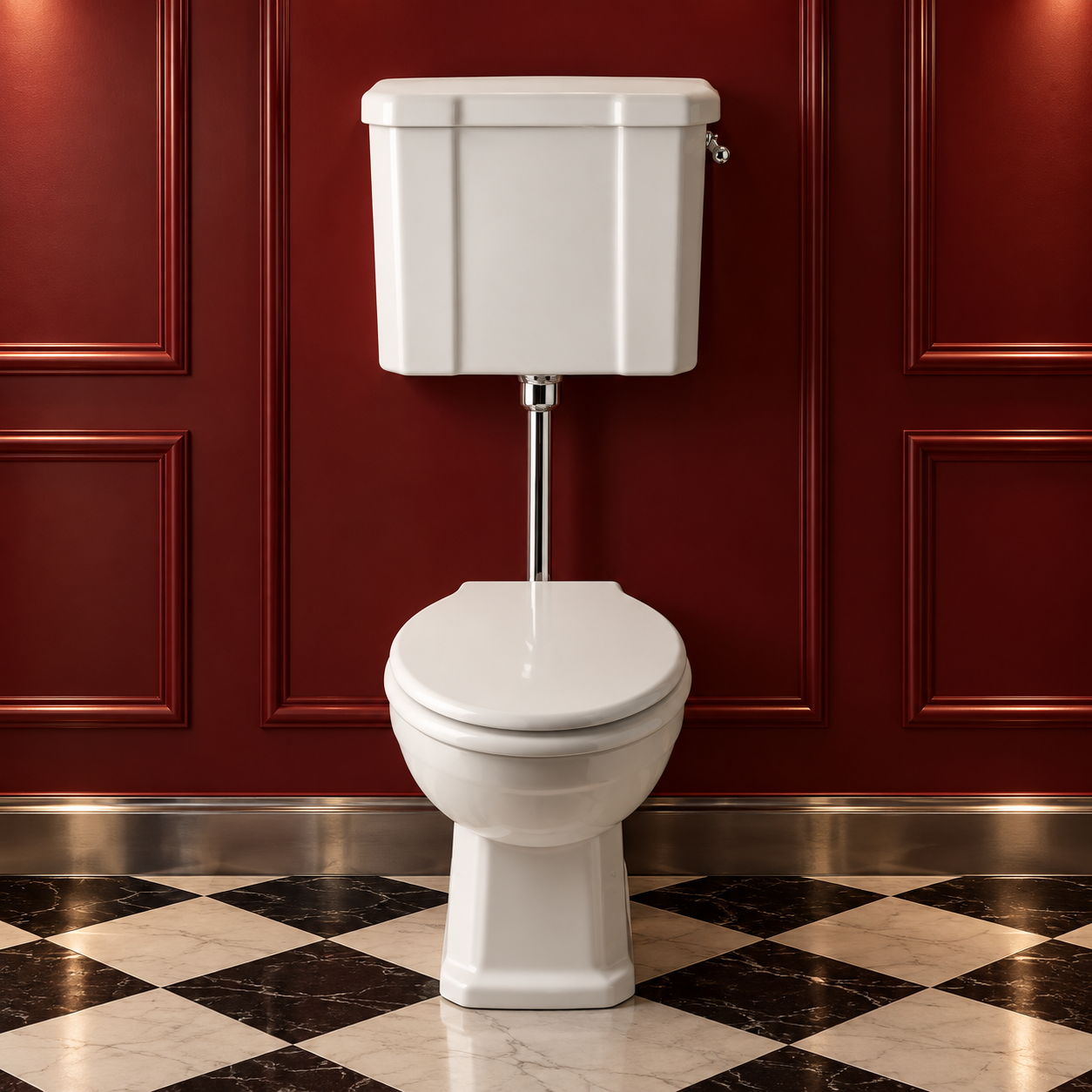 Hunton Traditional Low Level Toilet With Cistern & Flush Pipe