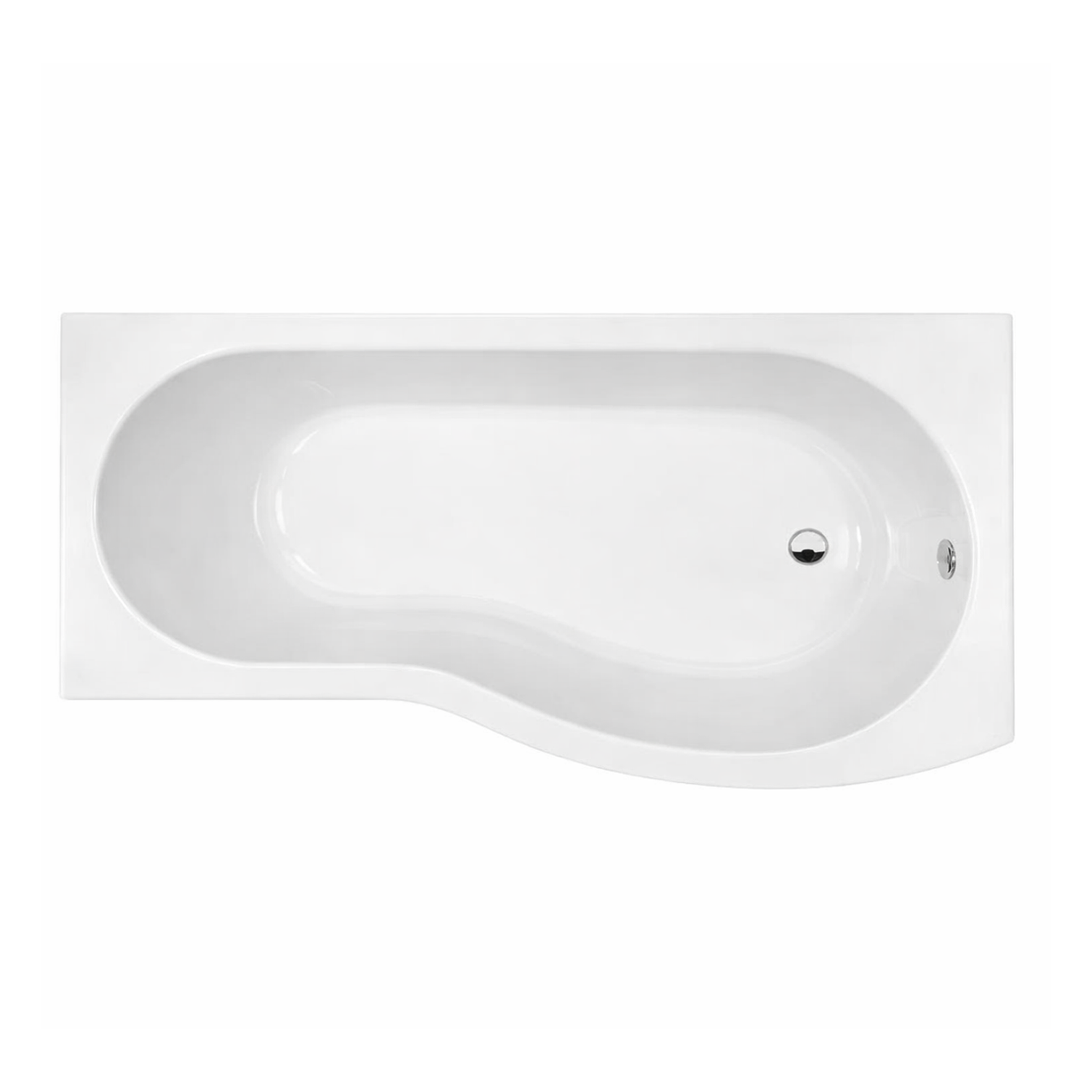 Nuie - 1695mm Right-Hand B Shaped Shower Bath With Legs