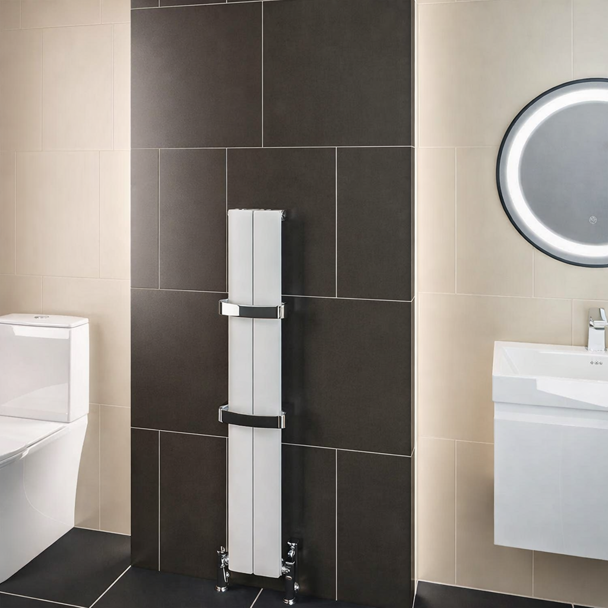 Mama Radiator Eastbrook Berlini Matt White Vertical Aluminium Radiators - Tradeplumbing