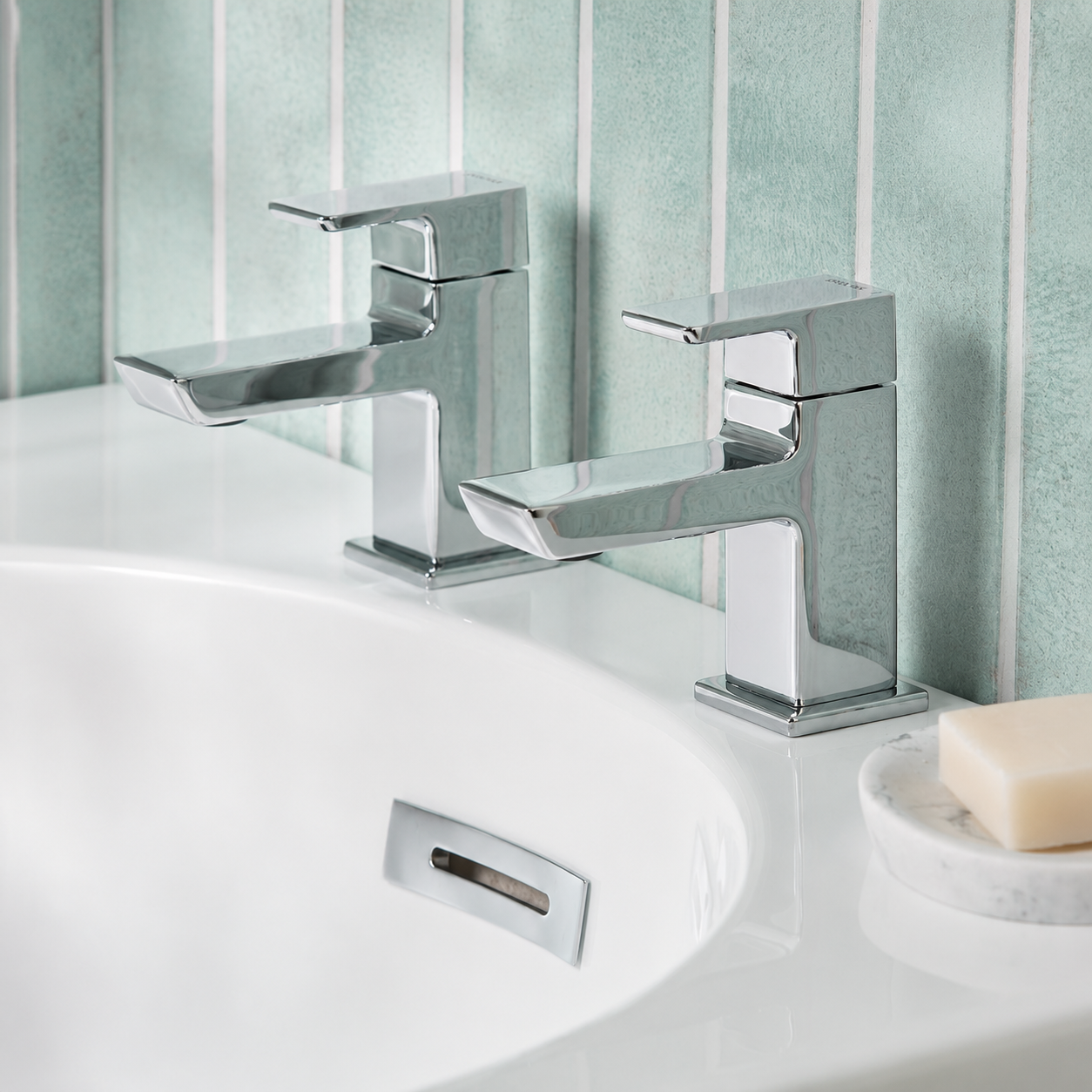 Bristan - Cobalt Square Bath Tap Pair - Chrome