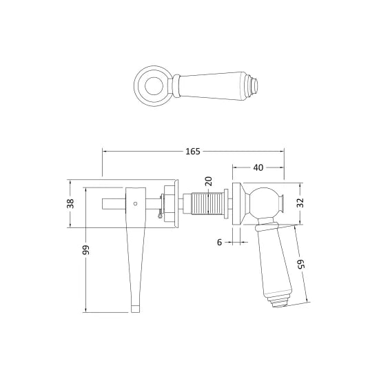 Bayswater Ceramic Cistern Lever