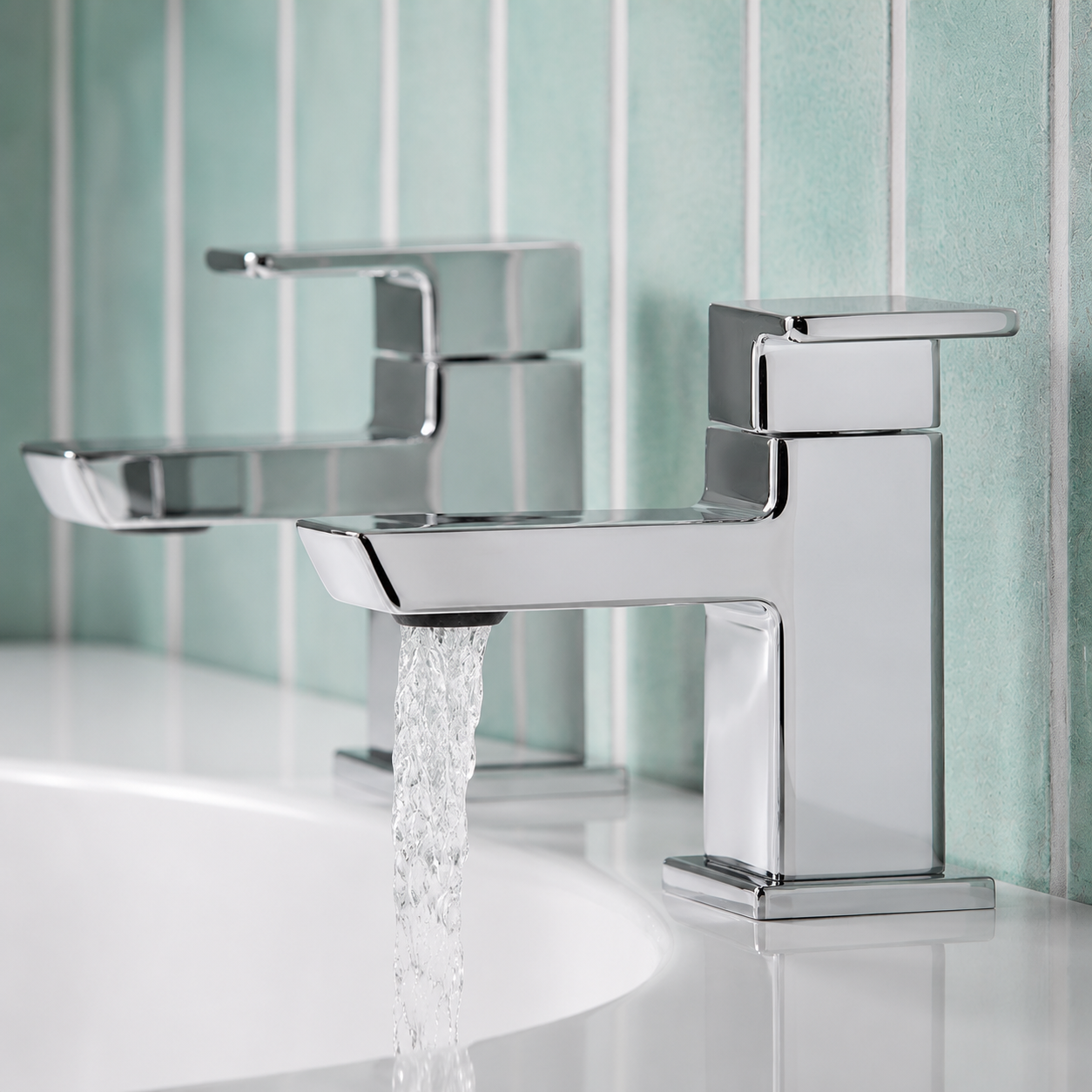 Bristan - Cobalt Square Bath Tap Pair - Chrome