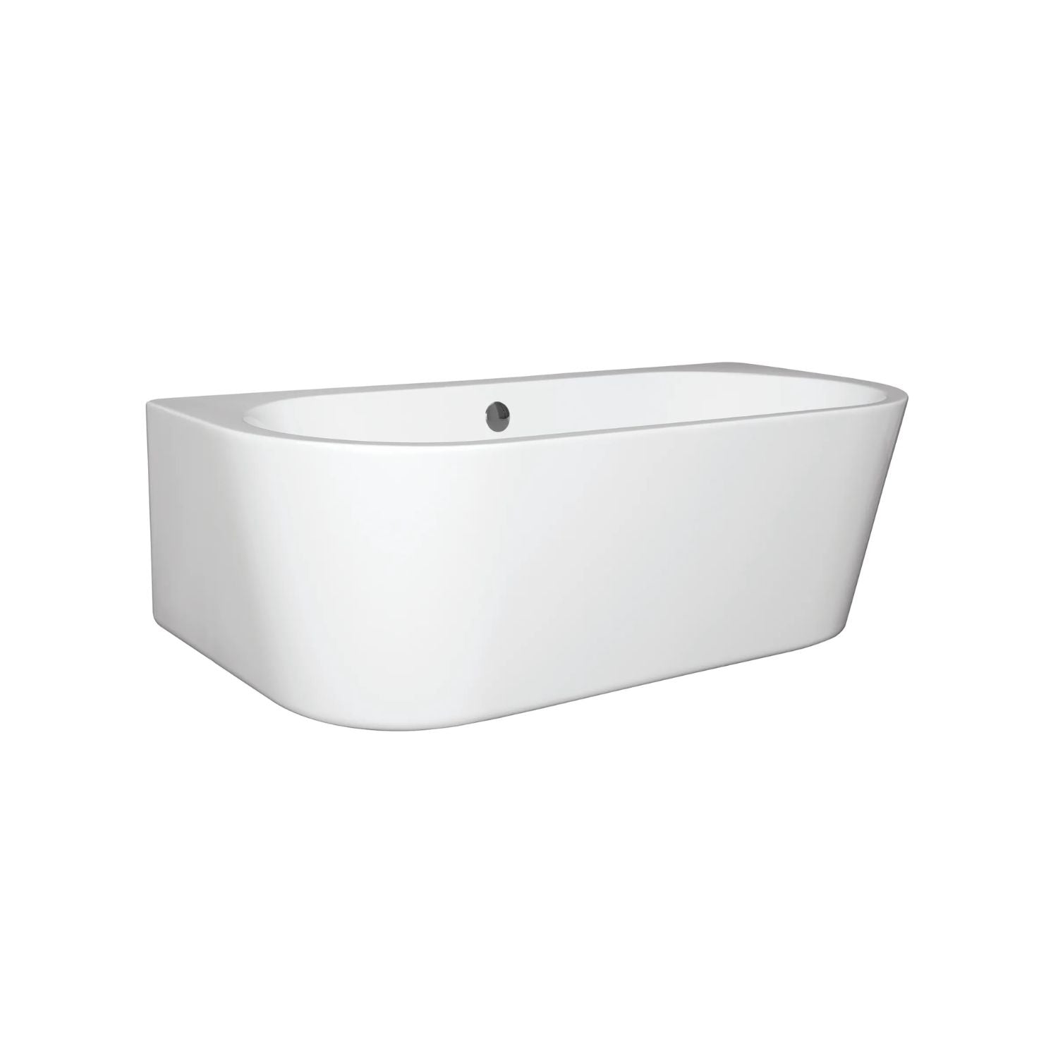 BC Designs Ancora Back to Wall Acrylic Curved Bath - 1640mm x 760mm, White