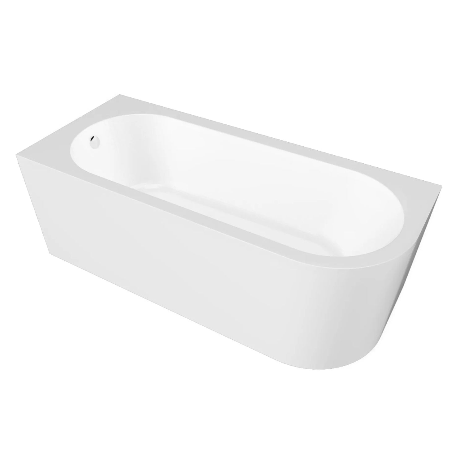 BC Designs Ancorner Straight Round Corner Shower Bath - 1700mm L x 750mm W, White