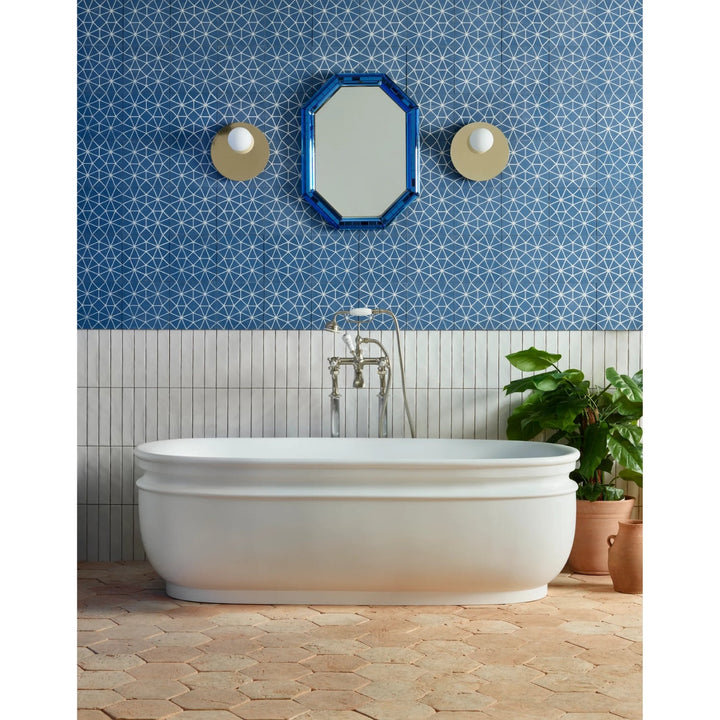 BC Designs Aston Polished White Cian Solid Surface Freestanding Baths, 1720mm L x 830mm W