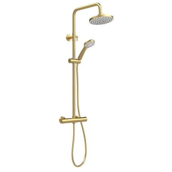 BC Designs Chlemsford Thermostatic Bar Shower With Kit Brushed Gold