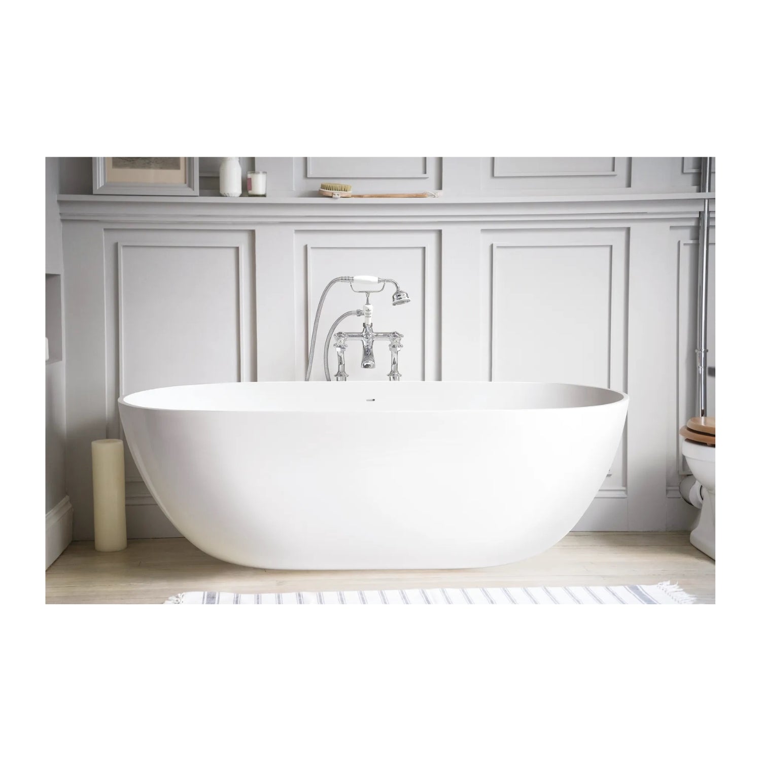 BC Designs Crea Cian Solid Surface Freestanding Bath - 1665mm L x 780mm W