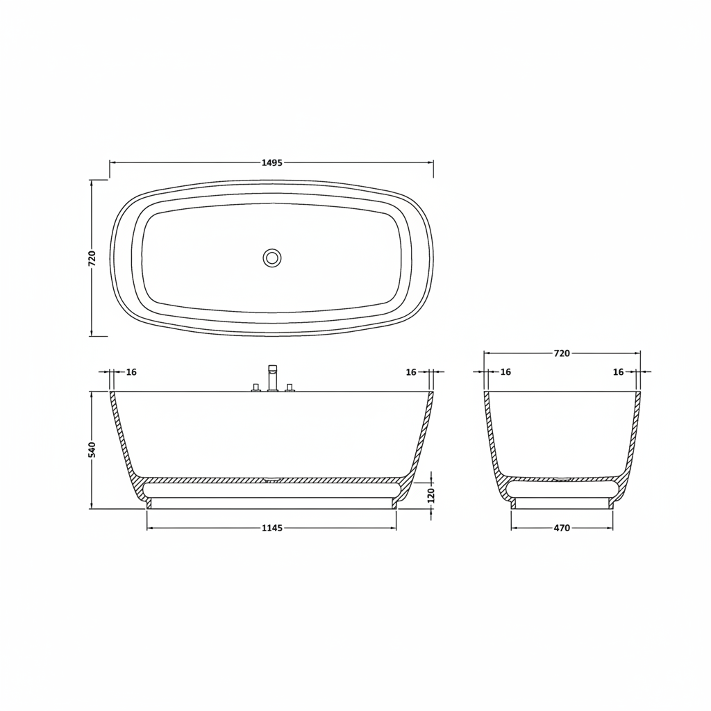 BC Designs Divita Bath Technical Drawing 1:1