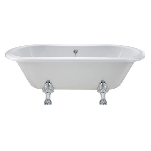 BC Designs Elmstead Double Ended Freestanding Bath With Feet Set 2 & Overflow - 1700mm L x 745mm W, White