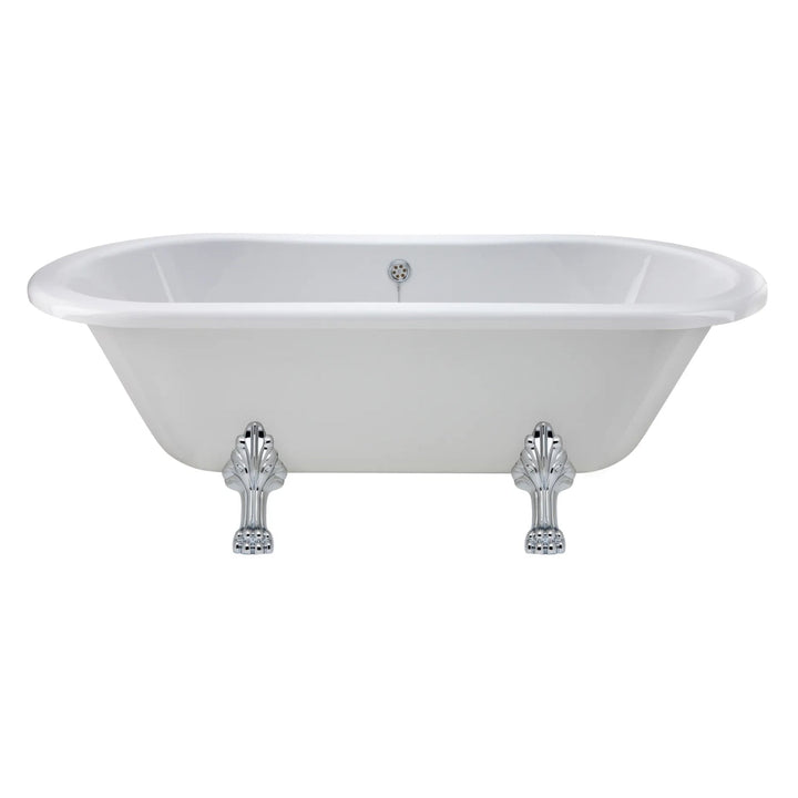 BC Designs Elmstead Double Ended Freestanding Bath With Feet Set 2 & Overflow - 1700mm L x 745mm W, White
