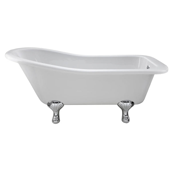 BC Designs Fordham Freestanding Bath With Feet Set 1 and Overflow - 1500mm L x 740mm W, White