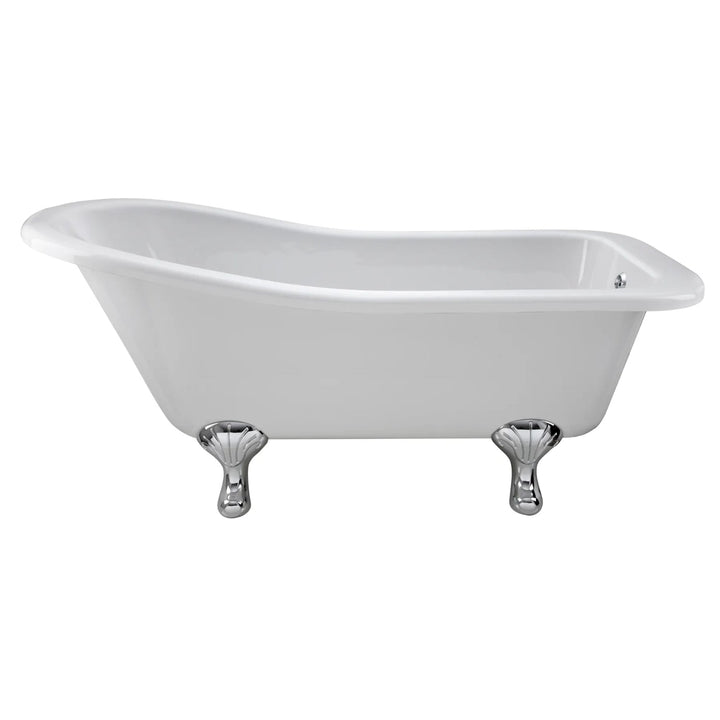 BC Designs Fordham Freestanding Bath With Feet Set 1 and Overflow - 1500mm L x 740mm W, White
