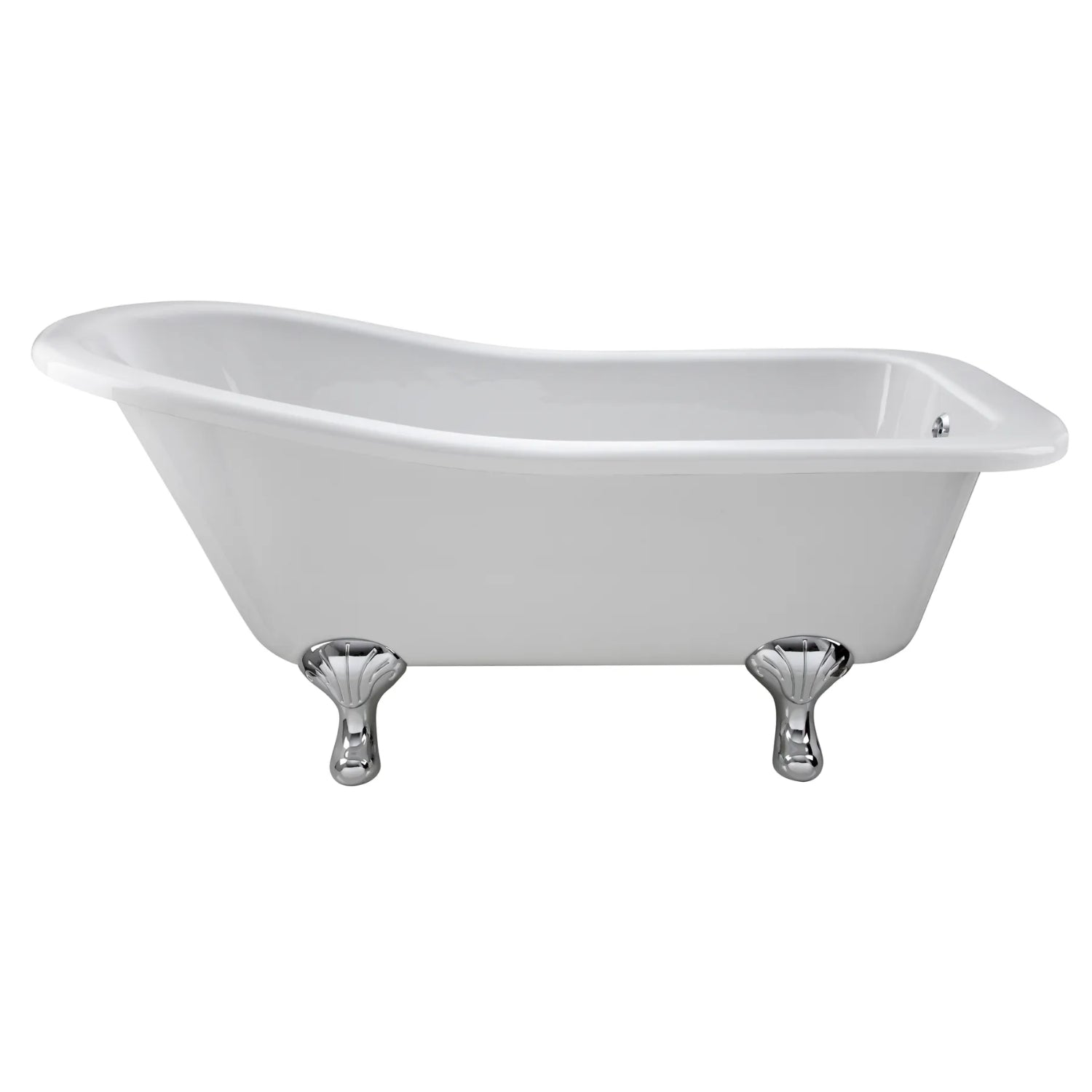 BC Designs Fordham Freestanding Bath with Feet Set 1 and Overflow - 1700mm L x 730mm W, White