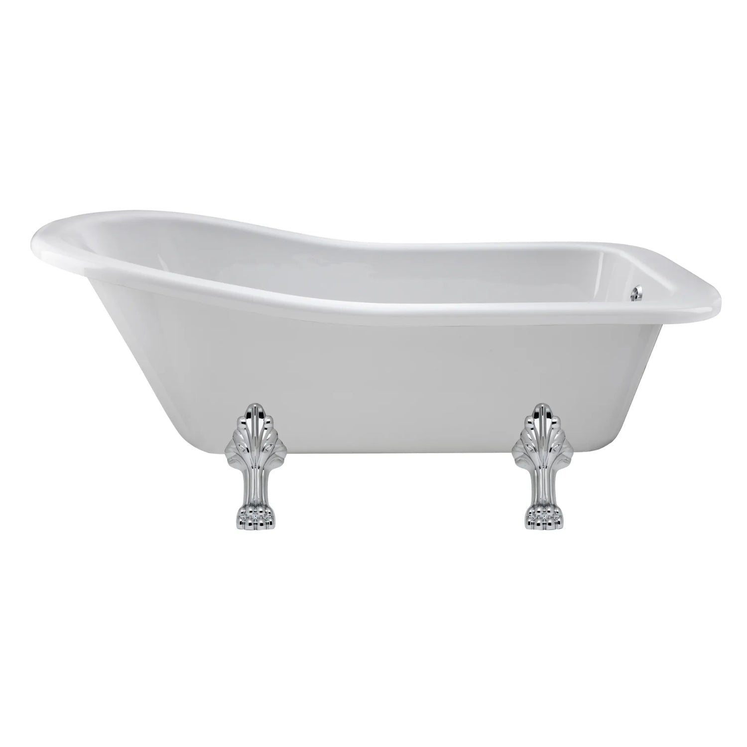 BC Designs Fordham Freestanding Bath with Feet Set 2 and Overflow - 1500mm L x 730mm W, White