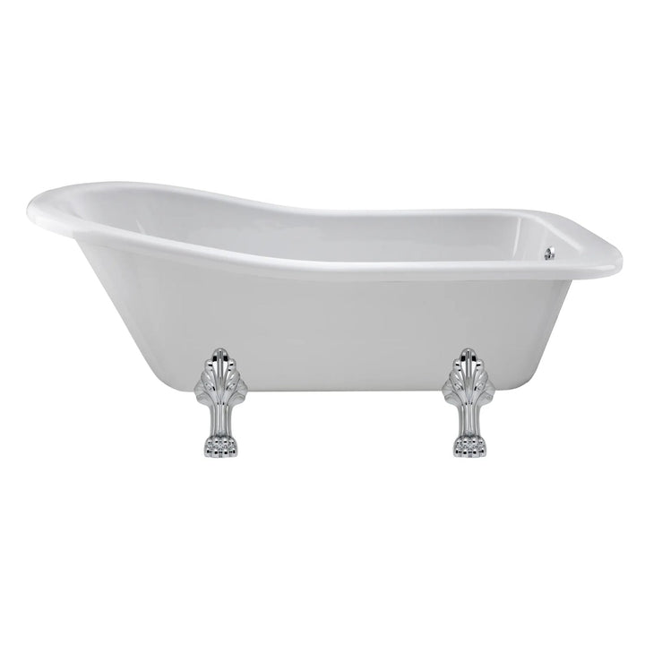 BC Designs Fordham Freestanding Bath with Feet Set 2 and Overflow - 1500mm L x 730mm W, White