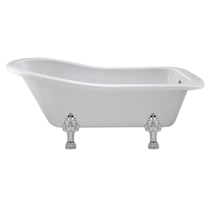 BC Designs Fordham Freestanding Bath with Feet Set 2 and Overflow - 1700mm L x 730mm W, White