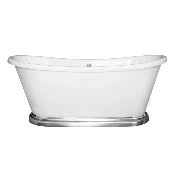 BC Designs Freestanding Traditional Acrylic Boat Bath with Aluminium Plinth