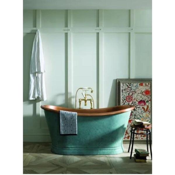 BC Designs Freestanding Traditional Boat Bath 1500mm, Copper Verdigris Green