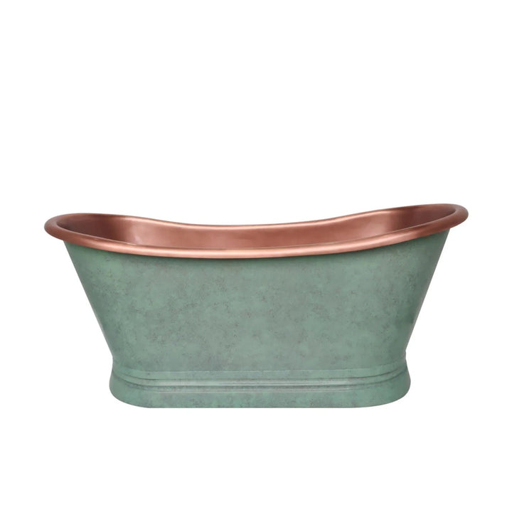 BC Designs Freestanding Traditional Boat Bath 1700mm, Copper Verdigris Green
