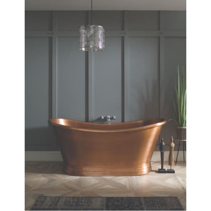 BC Designs Freestanding Traditional Boat Bath Outer/Inner 1700mm, Antique Copper