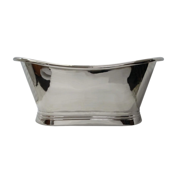 BC Designs Freestanding Traditional Boat Bath with Nickel Inner - 1700mm L x 725mm W, Nickel