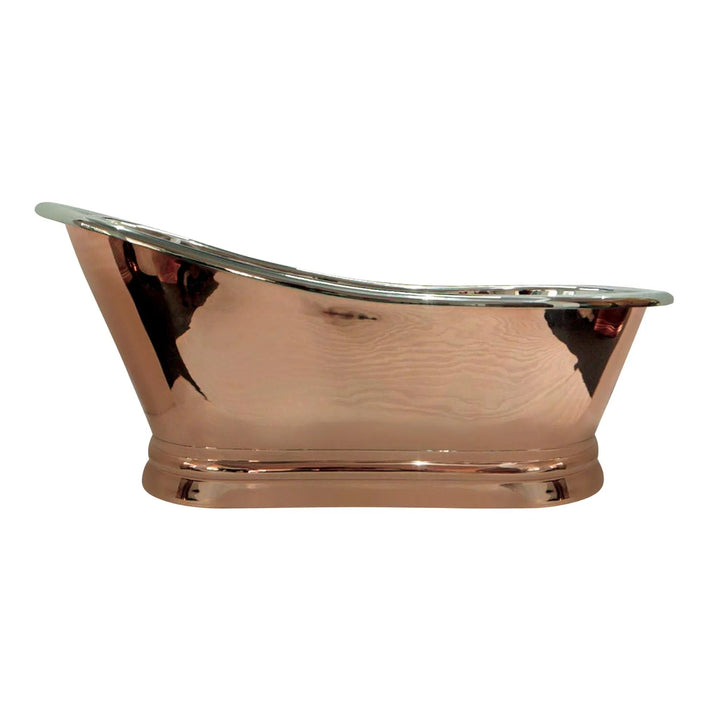 BC Designs Freestanding Traditional Slipper Bath - 1700mm L x 785mm W, Copper/Nickel