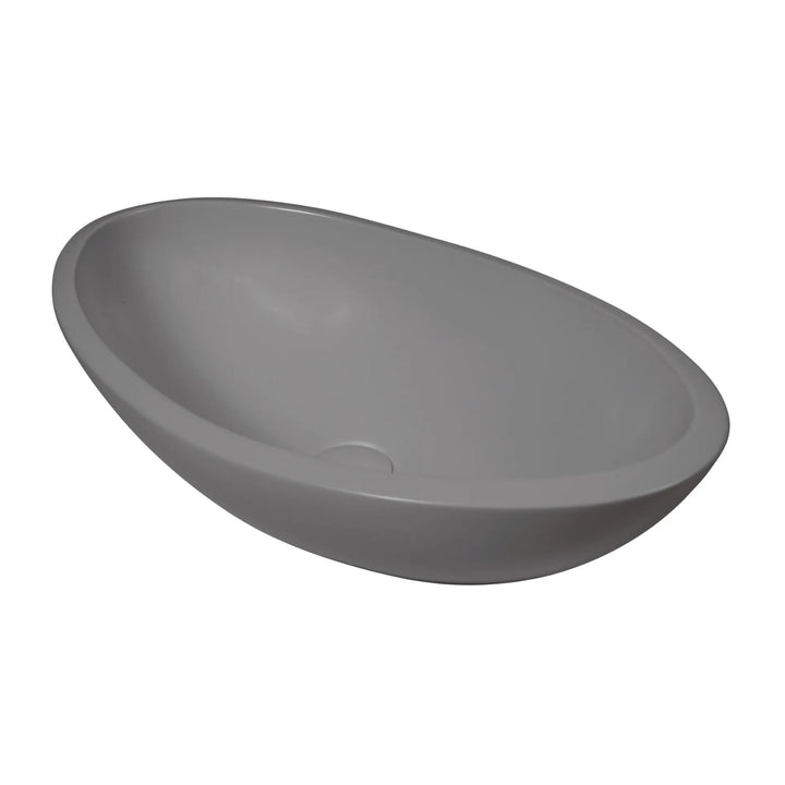 BC Designs Kurv Vanity Top Mounted Cian Solid Surface Countertop Basin - 615mm H x 360mm W