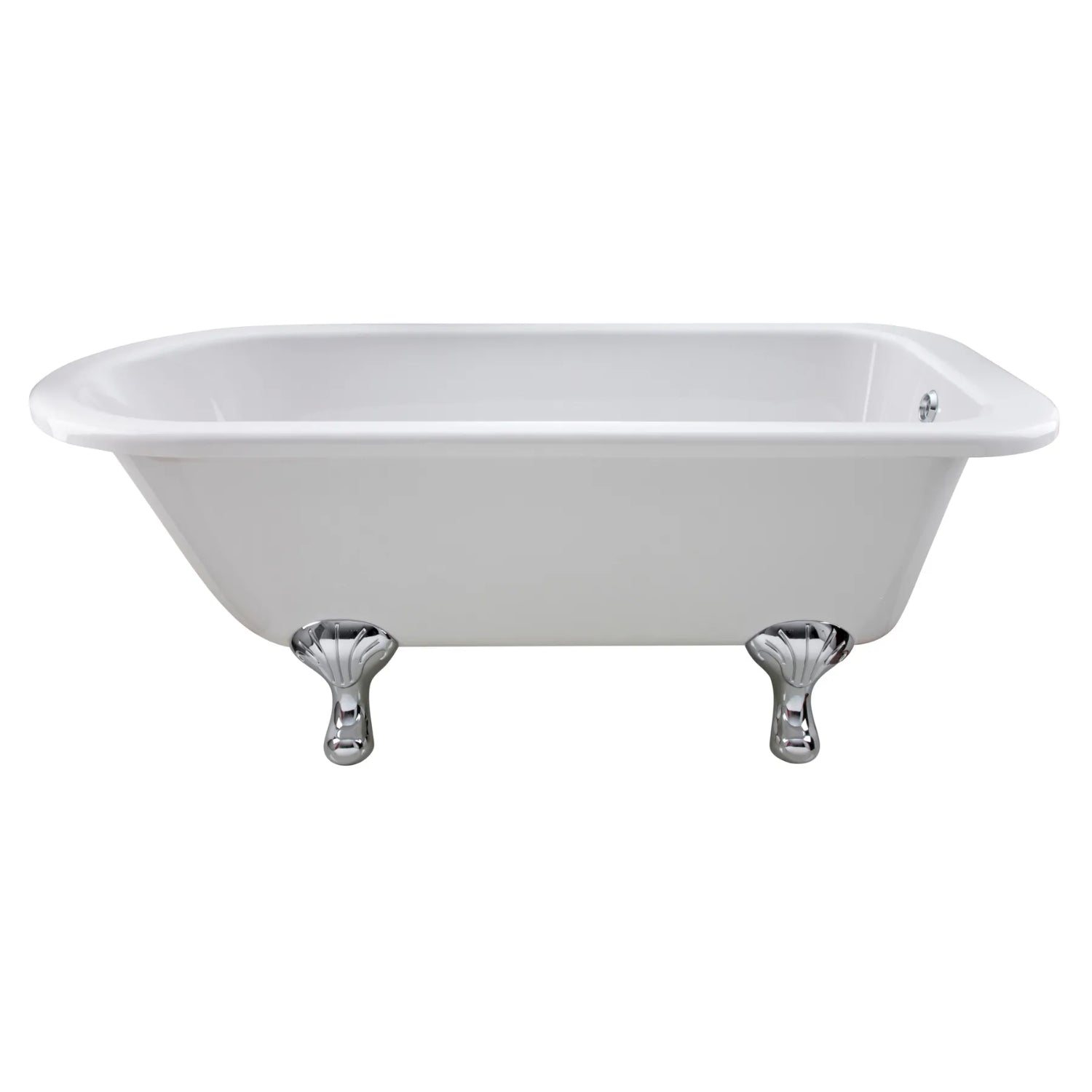 BC Designs Mistley Single Ended Bath with Feet Set 1 and Overflow - 1700mm L x 750mm W, White