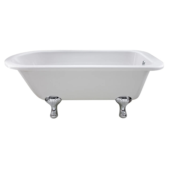 BC Designs Mistley Single Ended Bath with Feet Set 1 and Overflow - 1700mm L x 750mm W, White