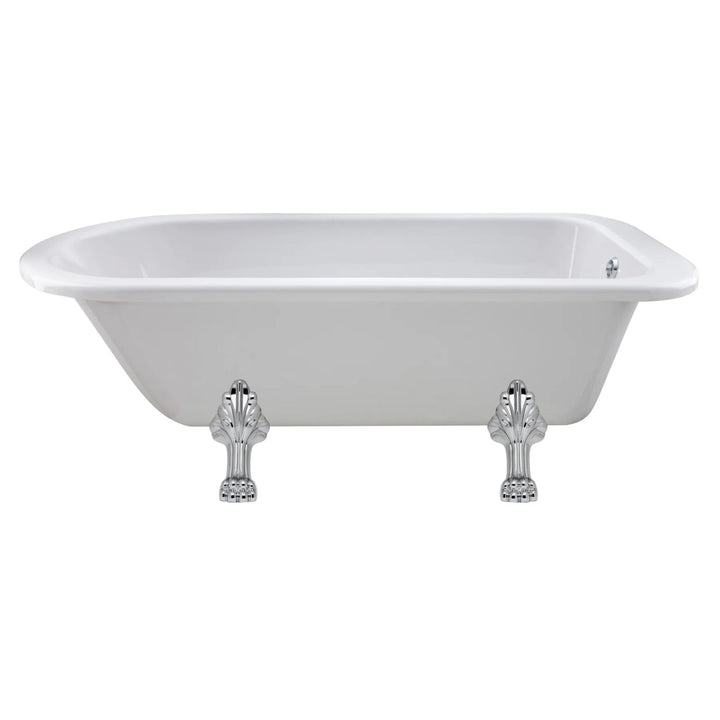 BC Designs Mistley Single Ended Bath with Feet Set 2 and Overflow - 1700mm L x 750mm W, White