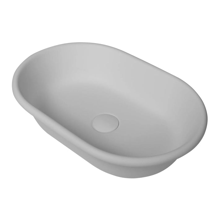 BC Designs Omnia Vanity Top Mounted Cian Solid Surface Basin - 530mm W x 360mm D