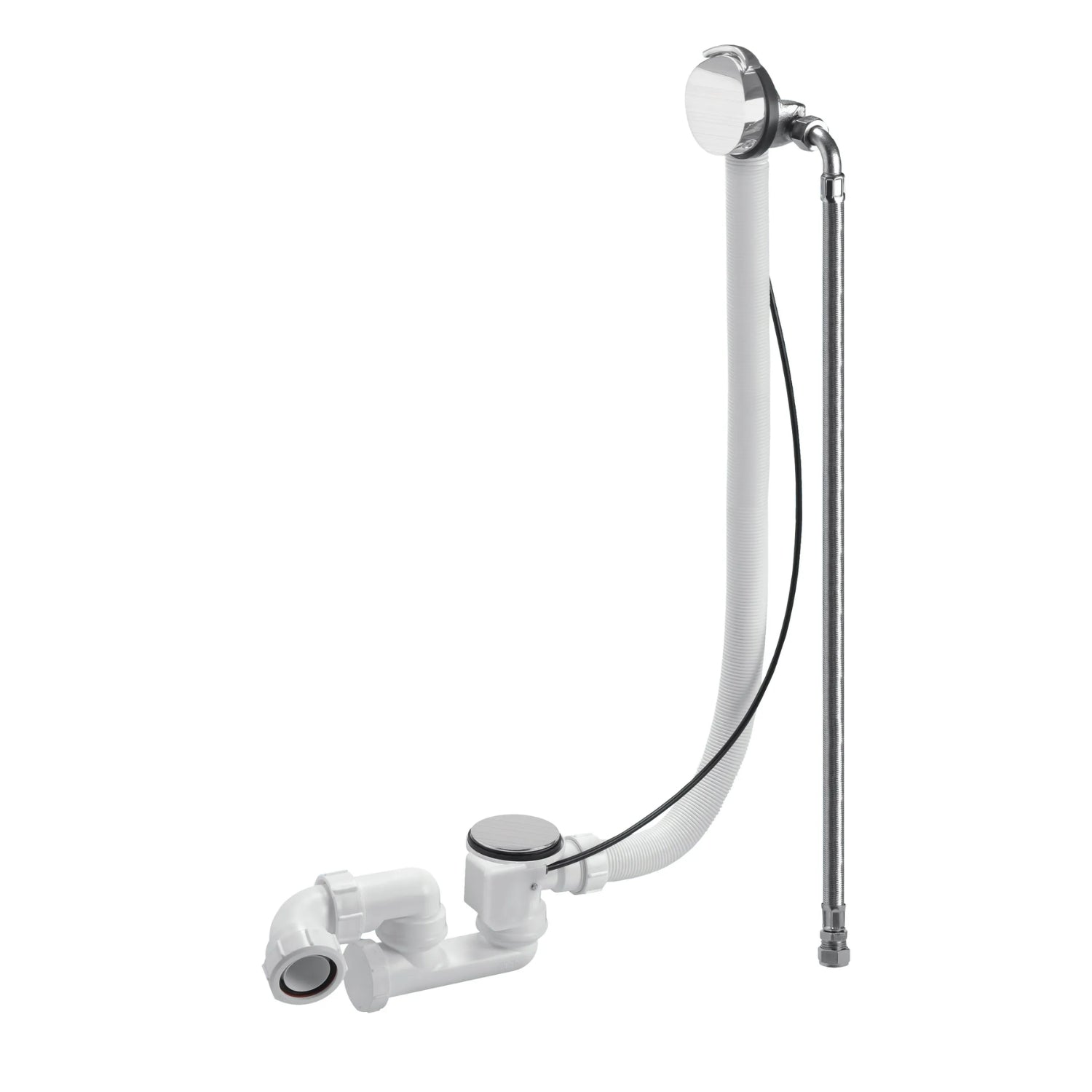BC Designs Overflow Brass Bath Filler with Trap and Push Down Waste