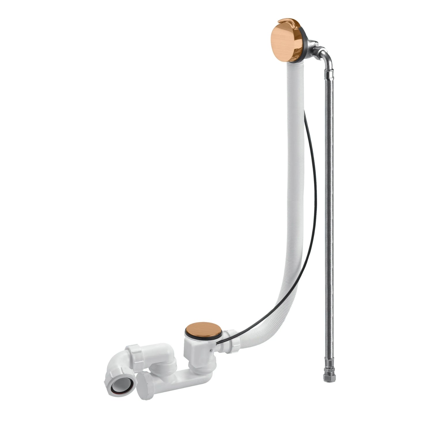 BC Designs Overflow Brass Bath Filler with Trap and Push Down Waste