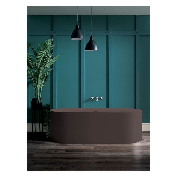 BC Designs Portman Cian Solid Surface Oval Double Ended Freestanding Bath - 1640mm L x 750mm W