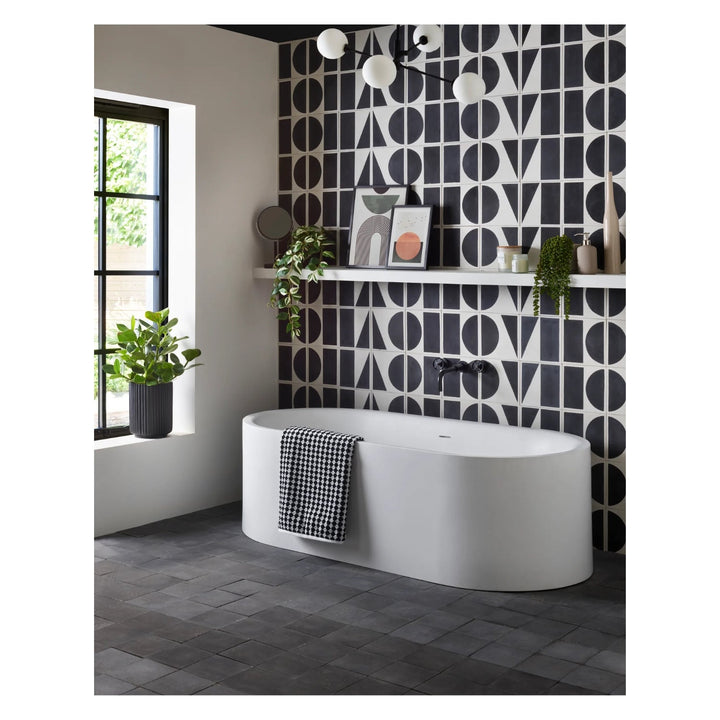 BC Designs Portman Cian Solid Surface Oval Double Ended Freestanding Bath - 1640mm L x 750mm W