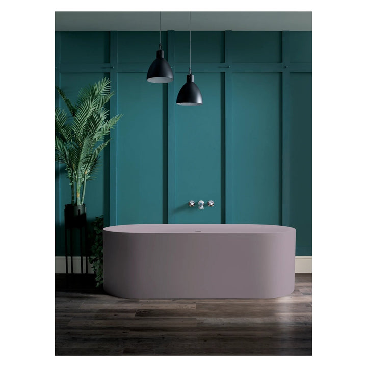 BC Designs Portman Cian Solid Surface Oval Double Ended Freestanding Bath - 1640mm L x 750mm W