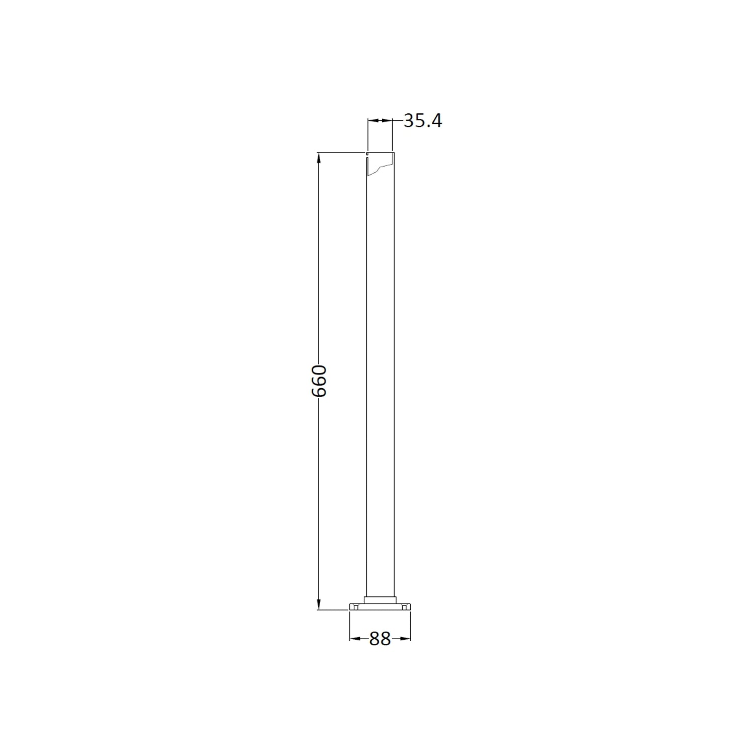 BC Designs Standpipes Freestanding Legs for Bath Shower Mixer, 660mm H x 40mm W