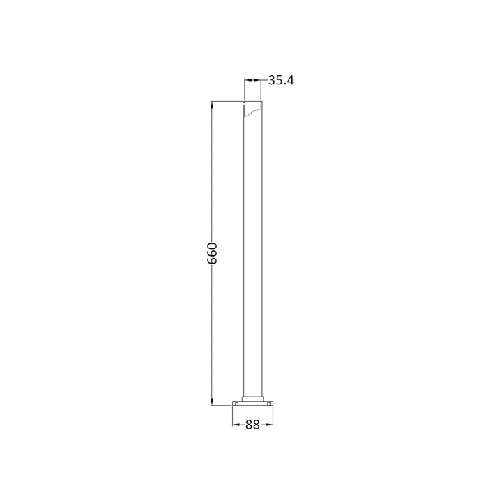 BC Designs Standpipes Freestanding Legs for Bath Shower Mixer, 660mm H x 40mm W
